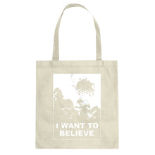 I Want to Believe Flying Spaghetti Monster Cotton Canvas Tote Bag
