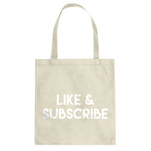 Like and Subscribe Cotton Canvas Tote Bag