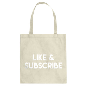 Like and Subscribe Cotton Canvas Tote Bag