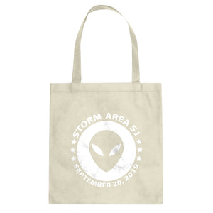 Storming Area 51 Cotton Canvas Tote Bag