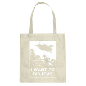 I Want to Believe Planet Express Cotton Canvas Tote Bag