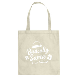 Basically Santa Cotton Canvas Tote Bag