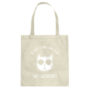 If Cats Could Text Cotton Canvas Tote Bag