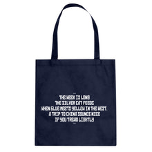The Week is Long the Silver Cat Feeds Cotton Canvas Tote Bag