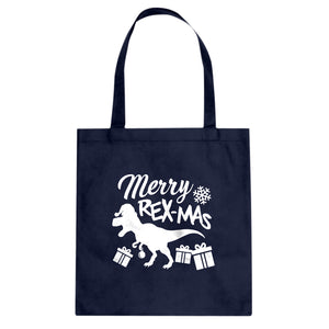 Merry Rex-Mas Cotton Canvas Tote Bag