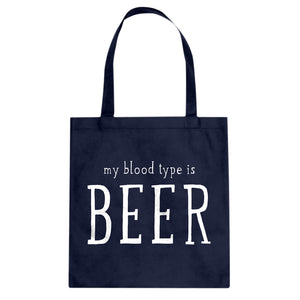 My Blood Type is Beer Cotton Canvas Tote Bag