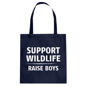Support Wildlife Raise Boys Cotton Canvas Tote Bag
