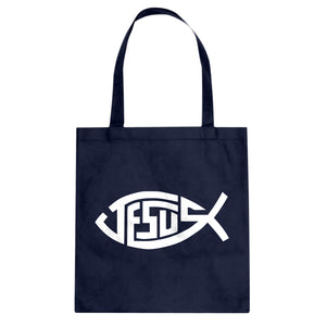 Tote Jesus Fish Canvas Tote Bag