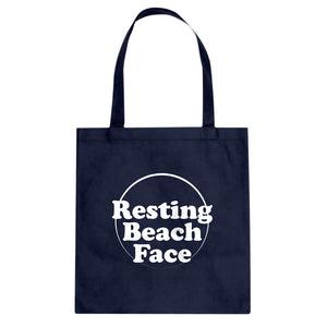 Resting Beach Face Cotton Canvas Tote Bag