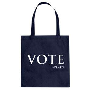 Vote -Plato Cotton Canvas Tote Bag