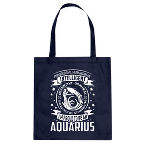 Tote Aquarius Astrology Zodiac Sign Canvas Tote Bag