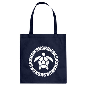 Turtle Sksksk Cotton Canvas Tote Bag
