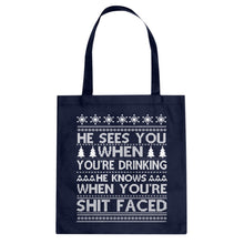 Tote He Sees Your When You're Sleeping Canvas Tote Bag