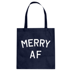 Merry AF Cotton Canvas Tote Bag
