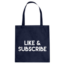 Like and Subscribe Cotton Canvas Tote Bag