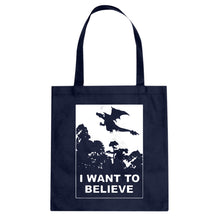 I Want to Believe Fire Dragon Cotton Canvas Tote Bag