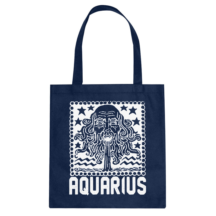 Tote Aquarius Zodiac Astrology Canvas Tote Bag