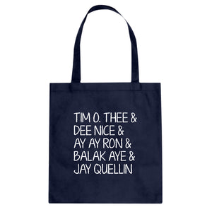 Tim O. Thee & Dee Nice & Ay Ay Ron & Balak Aye & Jay Quellin Cotton Canvas Tote Bag