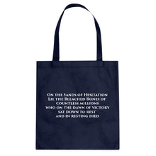 Tote On the Sands of Hesitation Canvas Tote Bag