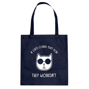 If Cats Could Text Cotton Canvas Tote Bag