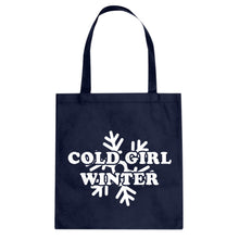 Cold Girl Winter Cotton Canvas Tote Bag
