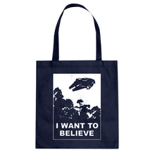 I Want to Believe Star Ship Cotton Canvas Tote Bag