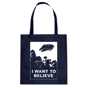 I Want to Believe Star Ship Cotton Canvas Tote Bag