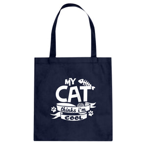 My Cat Thinks I'm Cool Cotton Canvas Tote Bag