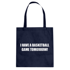 Basketball Game Tomorrow Cotton Canvas Tote Bag