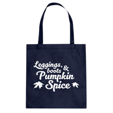 Leggings, Boots, and Pumpkin Spice Cotton Canvas Tote Bag