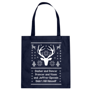 Dasher and Dancer and Jeffrey Epstein Cotton Canvas Tote Bag
