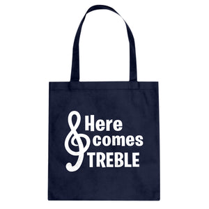 Here Comes Treble Cotton Canvas Tote Bag