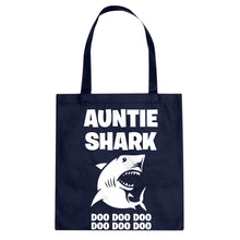 Auntie Shark Cotton Canvas Tote Bag