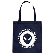 Storming Area 51 Cotton Canvas Tote Bag