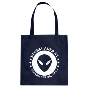 Storming Area 51 Cotton Canvas Tote Bag
