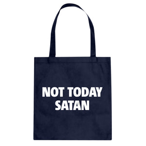 Not Today Satan Cotton Canvas Tote Bag