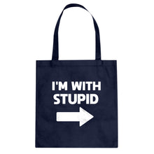 I'm With Stupid Right Cotton Canvas Tote Bag