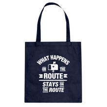 Tote What Happens on the Route Stays on the Route Canvas Tote Bag