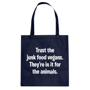 Junk Food Vegans Cotton Canvas Tote Bag