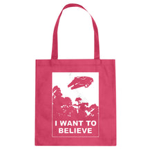 I Want to Believe Star Ship Cotton Canvas Tote Bag
