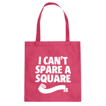 I Can't Spare a Square Cotton Canvas Tote Bag