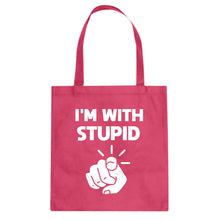 I'm With Stupid You Cotton Canvas Tote Bag