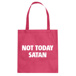 Not Today Satan Cotton Canvas Tote Bag