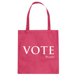 Vote -Plato Cotton Canvas Tote Bag