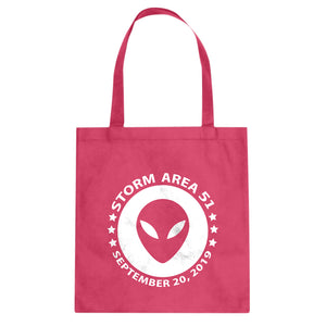 Storming Area 51 Cotton Canvas Tote Bag