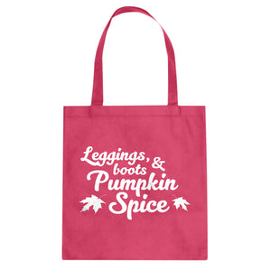 Leggings, Boots, and Pumpkin Spice Cotton Canvas Tote Bag