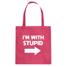 I'm With Stupid Right Cotton Canvas Tote Bag