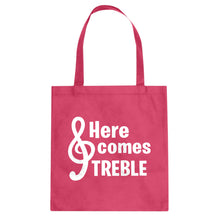 Here Comes Treble Cotton Canvas Tote Bag