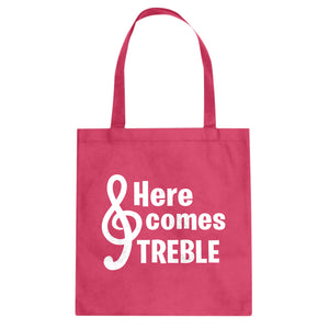 Here Comes Treble Cotton Canvas Tote Bag