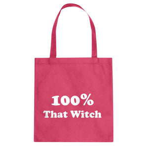 100% That Witch Cotton Canvas Tote Bag